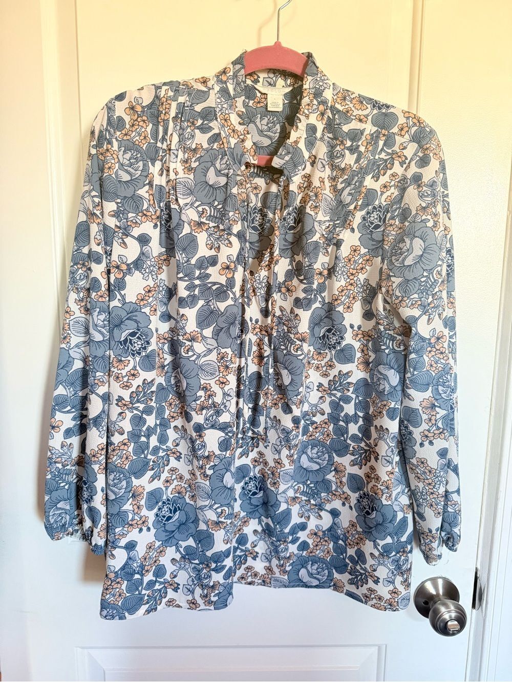 Nordstrom Caslon Romantic Tie Neck Blouse Feminine Coquette Cottagecore